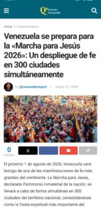 Venezuela se prepara para la «Marcha para Jesús 2026»: Un despliegue de fe en 300 ciudades simultáneamente