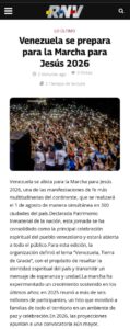 Venezuela se prepara para la «Marcha para Jesús 2026»